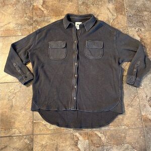 Aerie Gray Waffle Knit Top